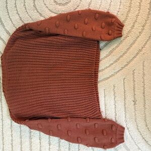 moon & madison Brown Crew Neck Sweater with Textured Knit